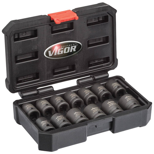 Vigor V5550S Kraft Bit Set 13-Piece 1/2" Hex Profile Phosphated Su...