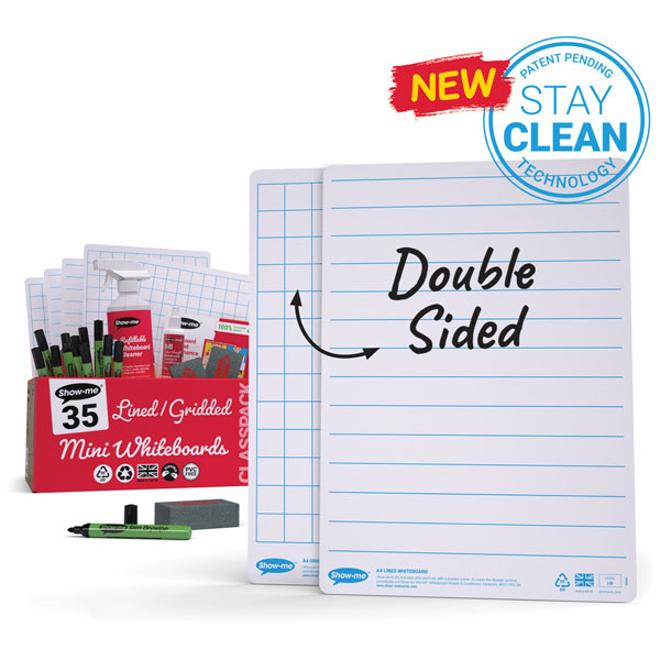 Show-me C/SRL 35 x A4 Lined/Plain Whiteboards, pens, erasers + 1 f...