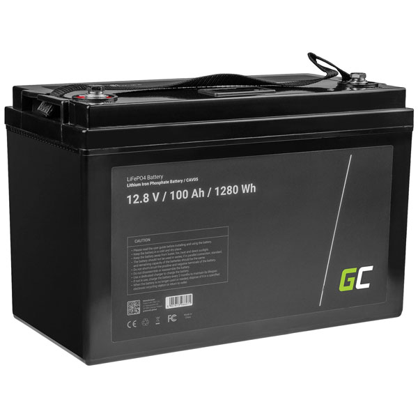 Green Cell CAV12 Battery LiFePO4 12.8V 80Ah Durable Lightweight BMS