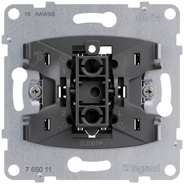Legrand 765011 SEANO Insert Switch Black 10A LED-Ready Dust Cover