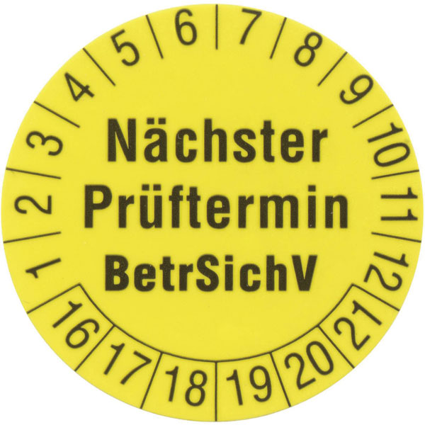 Beha Amprobe 2145956 1238D Yellow Test Labels for Due Date Monitoring