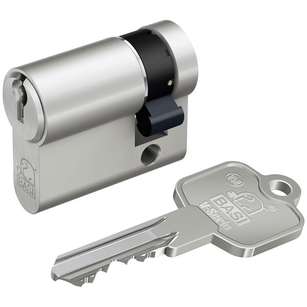 Basi V5021-0000-0010 V50 Half Euro Cylinder 10/30mm, Brass, 3 Keys