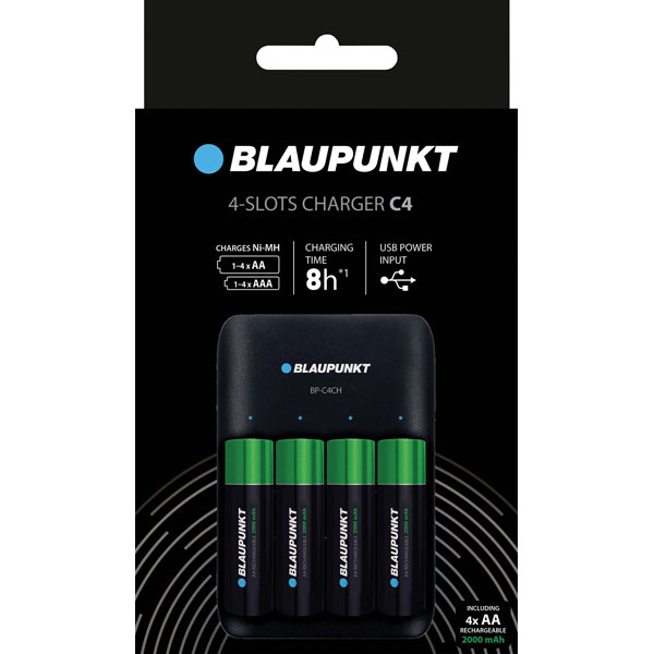 Blaupunkt 30010281 Charger Cylindrical Cells Compact, Efficient, R...