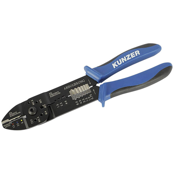 Kunzer 7KSZ01 Crimper for Cable Lugs, Sturdy Design, Strips & Clamps