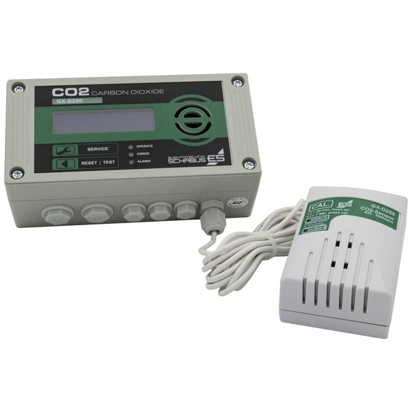 Schabus 400311 GX-D11 Air Quality Sensor, CO2 Alarm, Mains-Powered