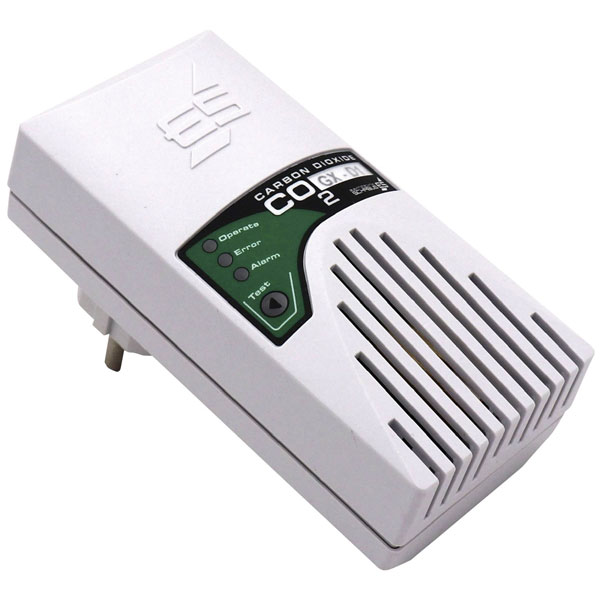 Schabus 300263 GX-D500P CO2 Detector, Built-in Sensor, Mains-Powered