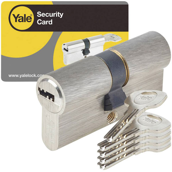 YALE Y002 05676 1000 Series Euro Cylinder, 40/40mm, Anti-Drill, 5 Keys