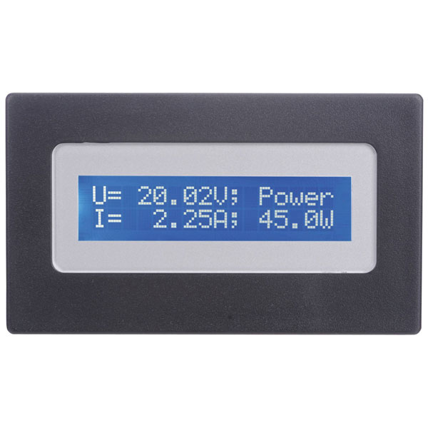H-Tronic 1190070 Panel Meter: 0–40 V DC 2-Line LC Display -20 to +20 A