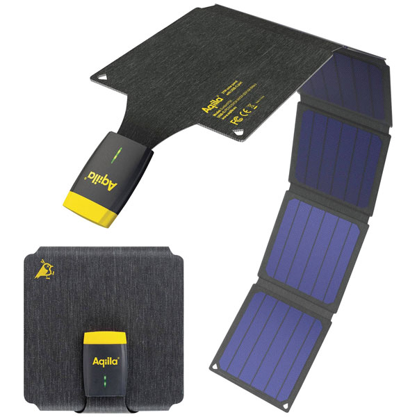 Aqiila AQSCP21SUN000 P21 Solar Charger 21W Foldable, Portable, IP6...