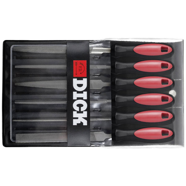 Dick 11871020 Warding File Set 6-Piece 100mm 2K-Grip Black Bag