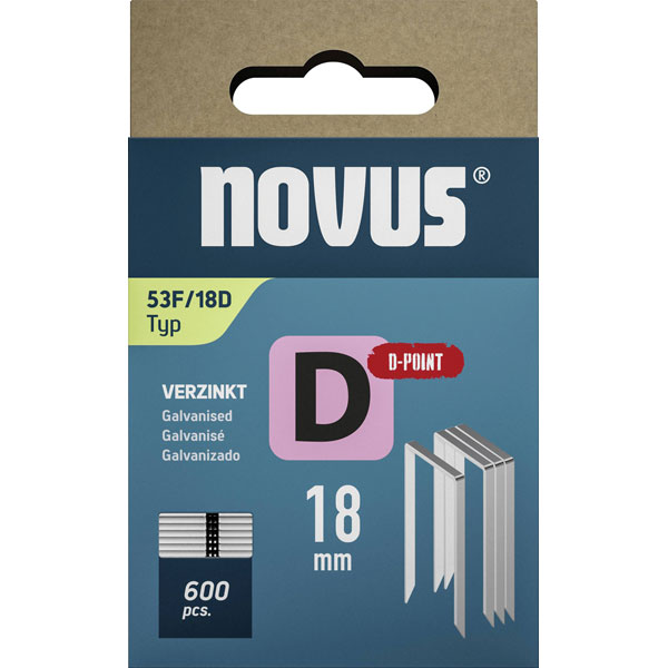 Novus 042-0794 Type 53F 600 pieces Flat Crown Clips for Tackers 18...