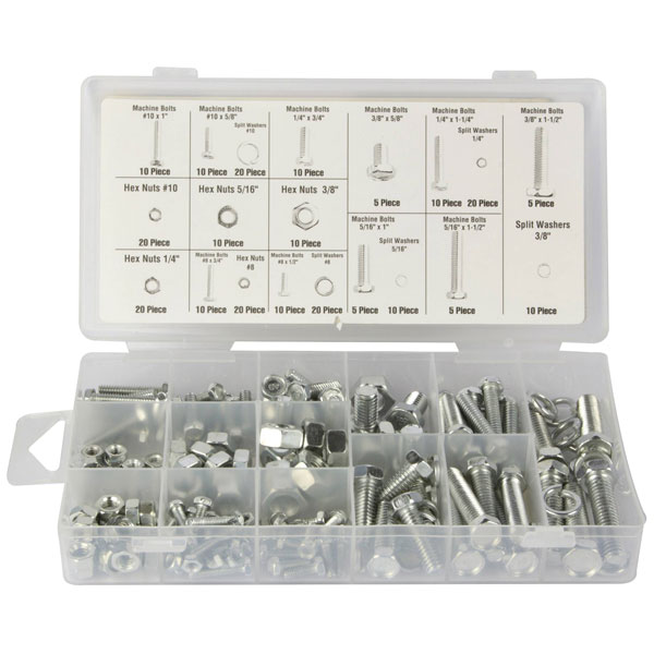 Toolland HAS06 Bolt Assortment Steel Zinc-Plated 240 pieces in Pla...