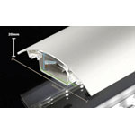 Alunovo HW90-050 Cable Duct 500x80x20mm White Glossy Aluminium Cover