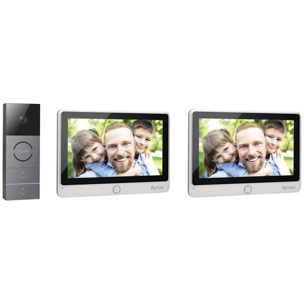 Byron DIC-24122 Video Door Intercom 7" Screen 720p Camera Night Vision