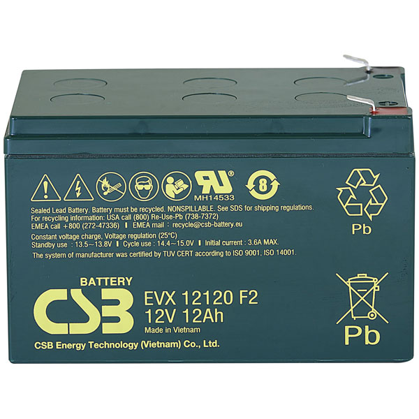 CSB Battery HR1221WF2 High-Rate 12V 5Ah AGM Low Maintenance Compact