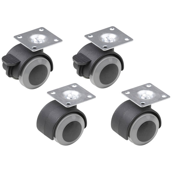 Metafranc WU0804300 Twin Wheel Caster 40mm 20kg Capacity 4pieces