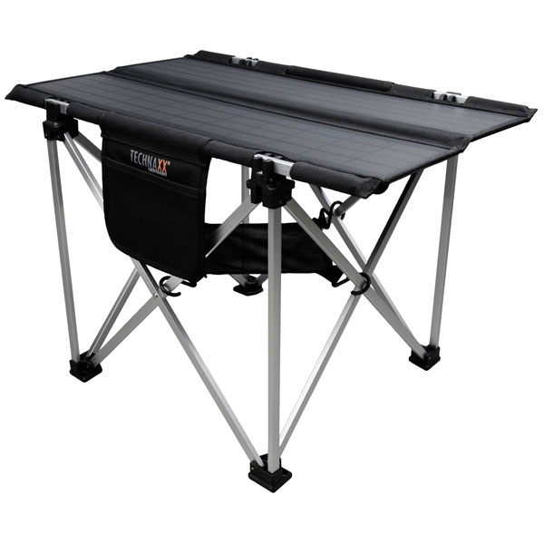 Technaxx 5084 TX-252 Camping Table Black/Silver Solar Top Foldable...