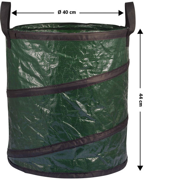 Basetech BT-2258734 Garden Bag 56L Green Pop-Up Durable Tear-Resistant