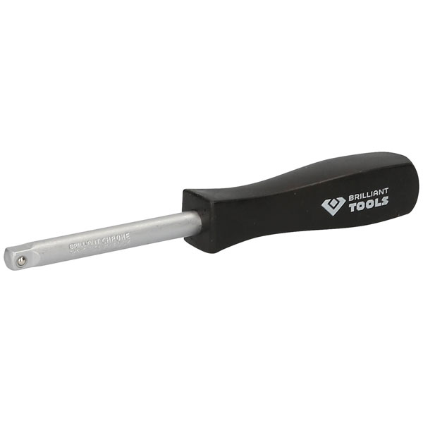 Brilliant Tools BT020901 Push-fit Handle 1/4" Drive Chromed 15cm Long