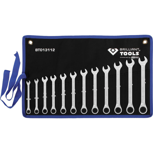 Brilliant Tools BT013112 Ratcheting Wrench Set 8-53mm 12Pieces Chr...