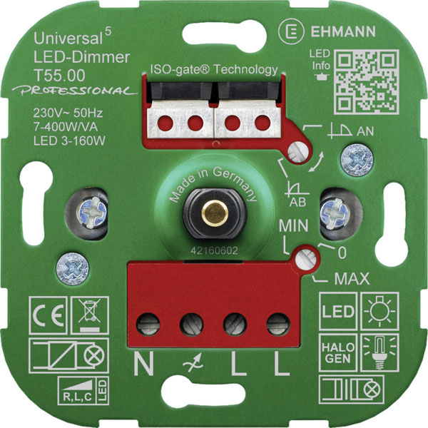 Ehmann 5500x0000 Universal Dimmer for LED Halogen & Filament Bulbs...