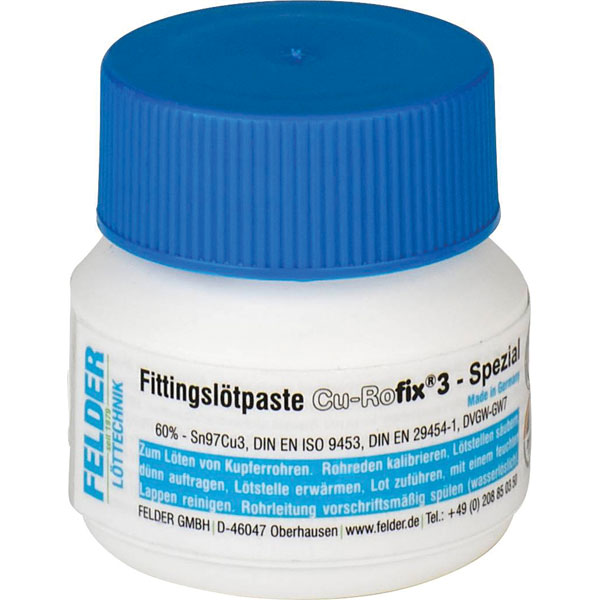 Felder 229760551 Cu-Rofix 3 Fittings Solder Paste 250g Ready-to-Use