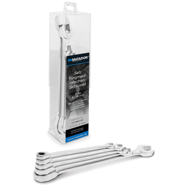 Matador 01839120 Ratcheting Crowfoot Wrench Set 12Piece 8-19mm Hig...