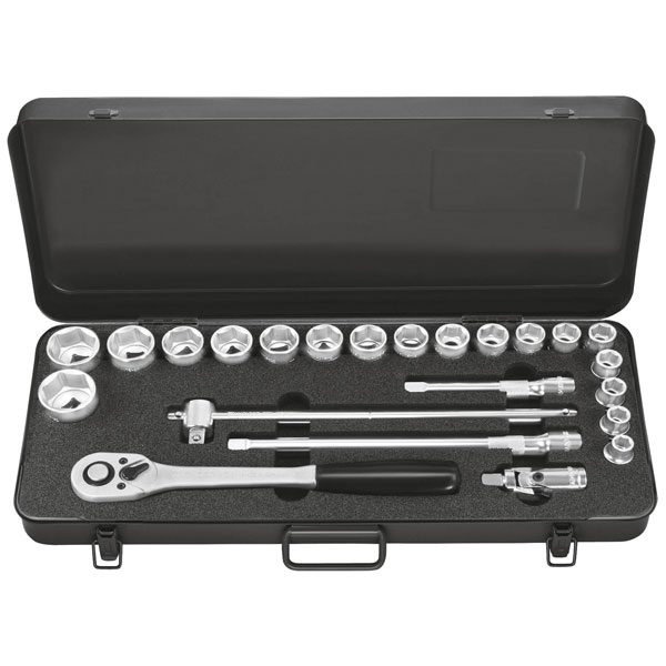 Matador 41149230 Socket Wrench Set 1/2" Reversible Ratchet Steel Box