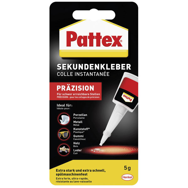 Pattex PSK5C Präzision Superglue 5g Fast Strong Precise Dosing Tip