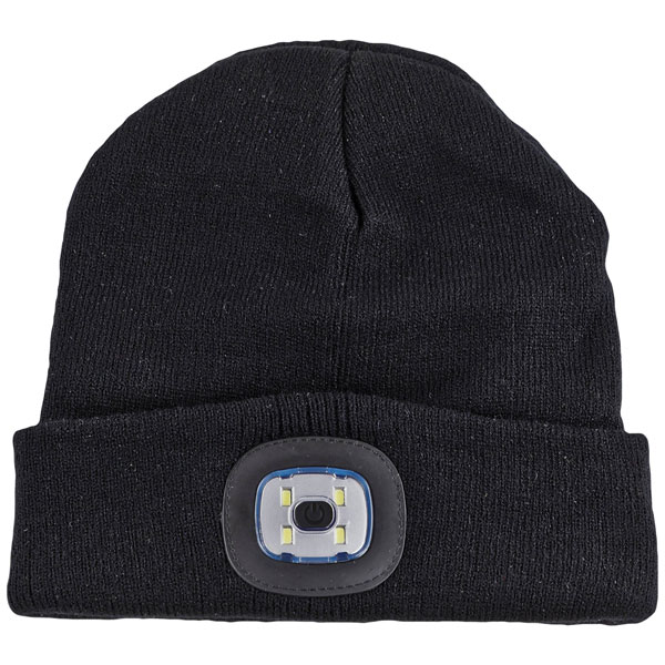 IWH 040007 Knit hat Knitted Cap Black with Rechargeable LED 120 lm