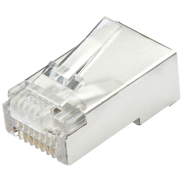 LINDY 62406 RJ45 STP Cat5e Plug 8-Pin Transparent 10-Pack Crimp Plug