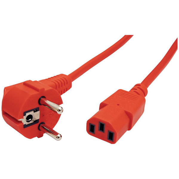 Roline 19.08.1030 Power Cable 3m Black Angled Plug C13 IEC Socket