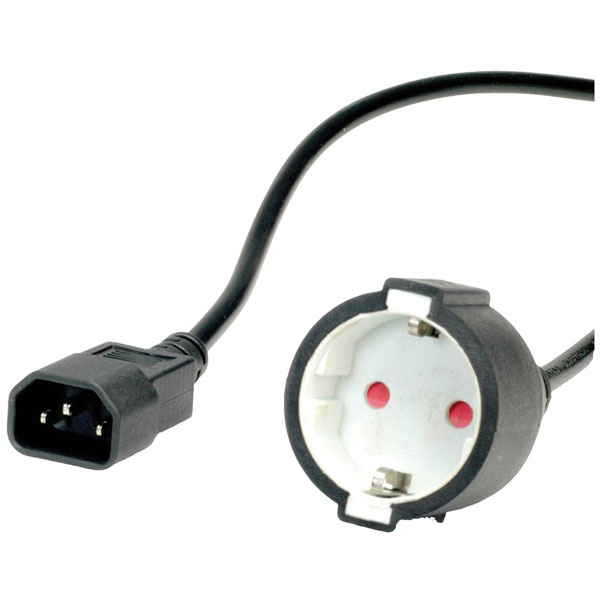 Value 19.99.2096 Mains Cable Black 1.80m For Notebooks & Appliances