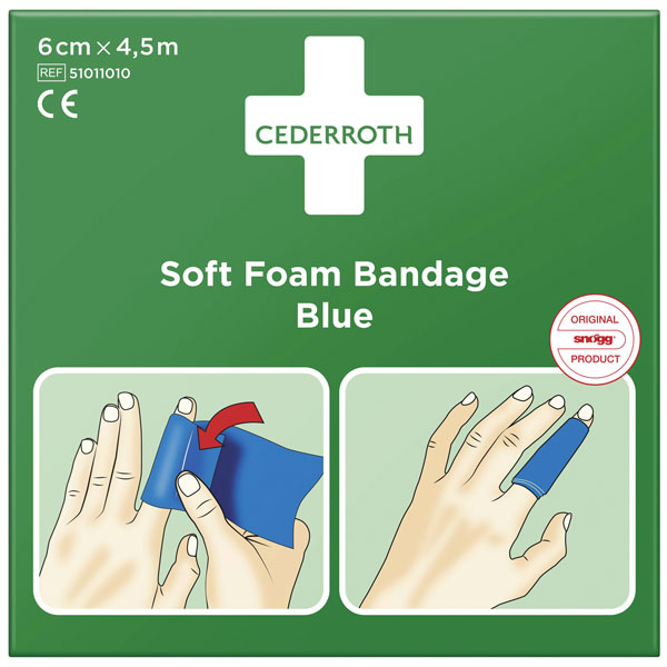 CEDERROTH 1009710 Soft Foam Bandage 4.5m x 60mm Breathable Waterproof