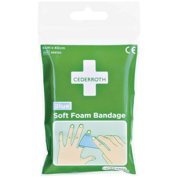 CEDERROTH 1009715 Dressing Bandage 40x6cm Soft Foam Blue Waterproof