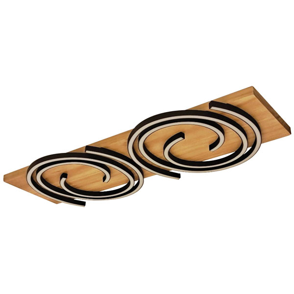 ECO-Light 9180-PL2 WO Rifia LED Ceiling Light 25W Wood Black