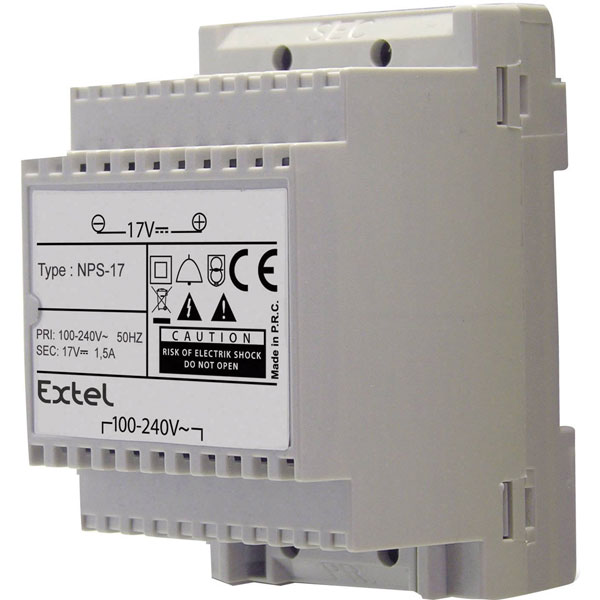 Extel 830461 Door Intercom DIN Rail Power Supply Grey for EXTEL Sy...