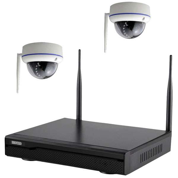 Inkovideo i22m2d Wi-Fi CCTV Set: 4-Channel 2 Full HD Cameras Encrypted