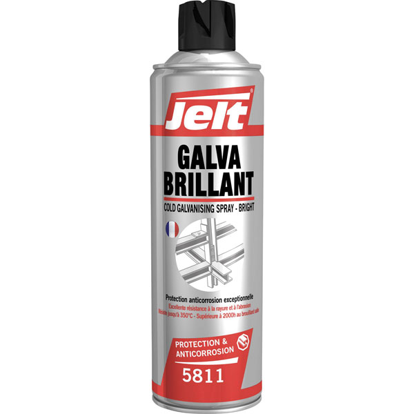 Jelt 005811 GALVA BRILLIANT Zinc Galvanising Spray 500ml Corrosion...