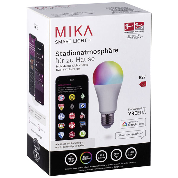 Just Light 08224V LED Bulb 10W RGB EEC:G Warm to Cool White
