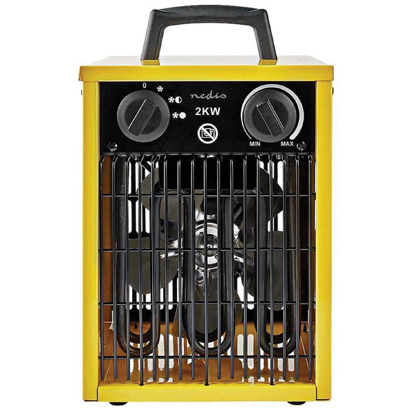 Nedis HTIF10FYW Industrial Heater 2000W Yellow 2 Heat Levels Metal...