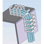 Richco RX2020-4 Cable Bridge Guide Grey Flexible Screw/Stick Mount 90°