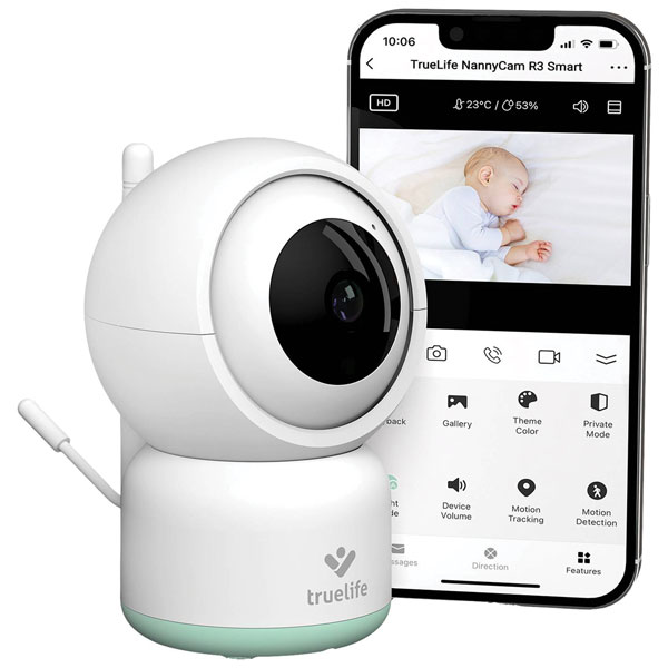 Truelife TLVMMNCV24PWB Nanny Cam V24 Pro Baby Monitor 2.4" LCD Nig...
