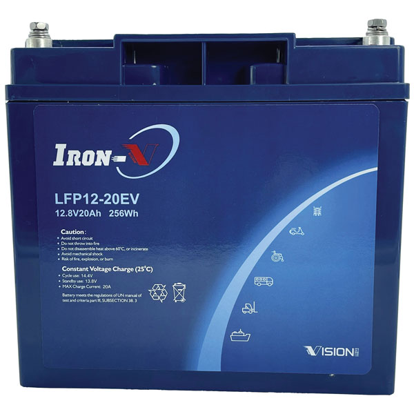 Vision Akkus VIS LFP1220 LiFePO4 Battery 12.8V 20000mAh Rechargeable