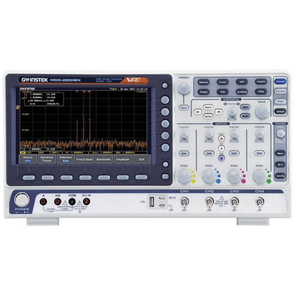 GW Instek MDO-2204EX Oscilloscope 200MHz 1GS/s Spectrum Analyser