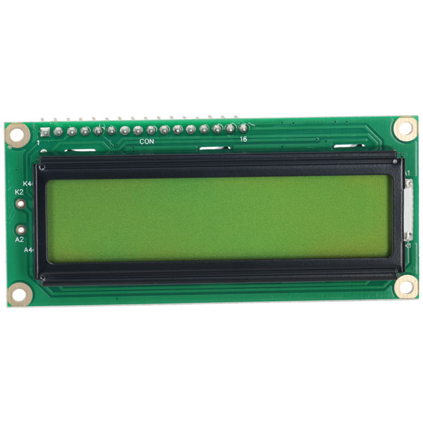 R-TECH 616235 16x2 LCD Display Yellow/Green LED Backlight with Header