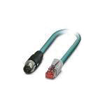 Phoenix Contact 1407524 Cable 1m 4-Pin RJ45 CAT5 Green Shielded IP67 M12 D