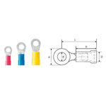 Weidmüller 9200270000 Ring Terminal 6mm² 10.5mm Dia Yellow PVC 100 pieces