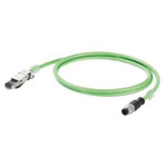 Weidmuller 1044470050 Sensor/Actuator Cable 5m M12-RJ45 Cat 5 IP67 Green