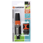 GARDENA 18288-20 Nozzle Sprayer Connector Set with Water Stop for Hoses